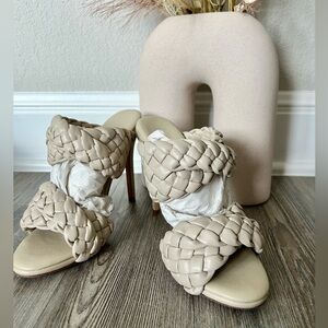 NEW Tony Bianco Kimberly Vanilla Nude Braided Sandals